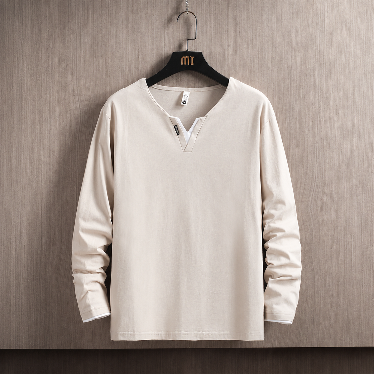 Relaxed Split-Neck Long Sleeve