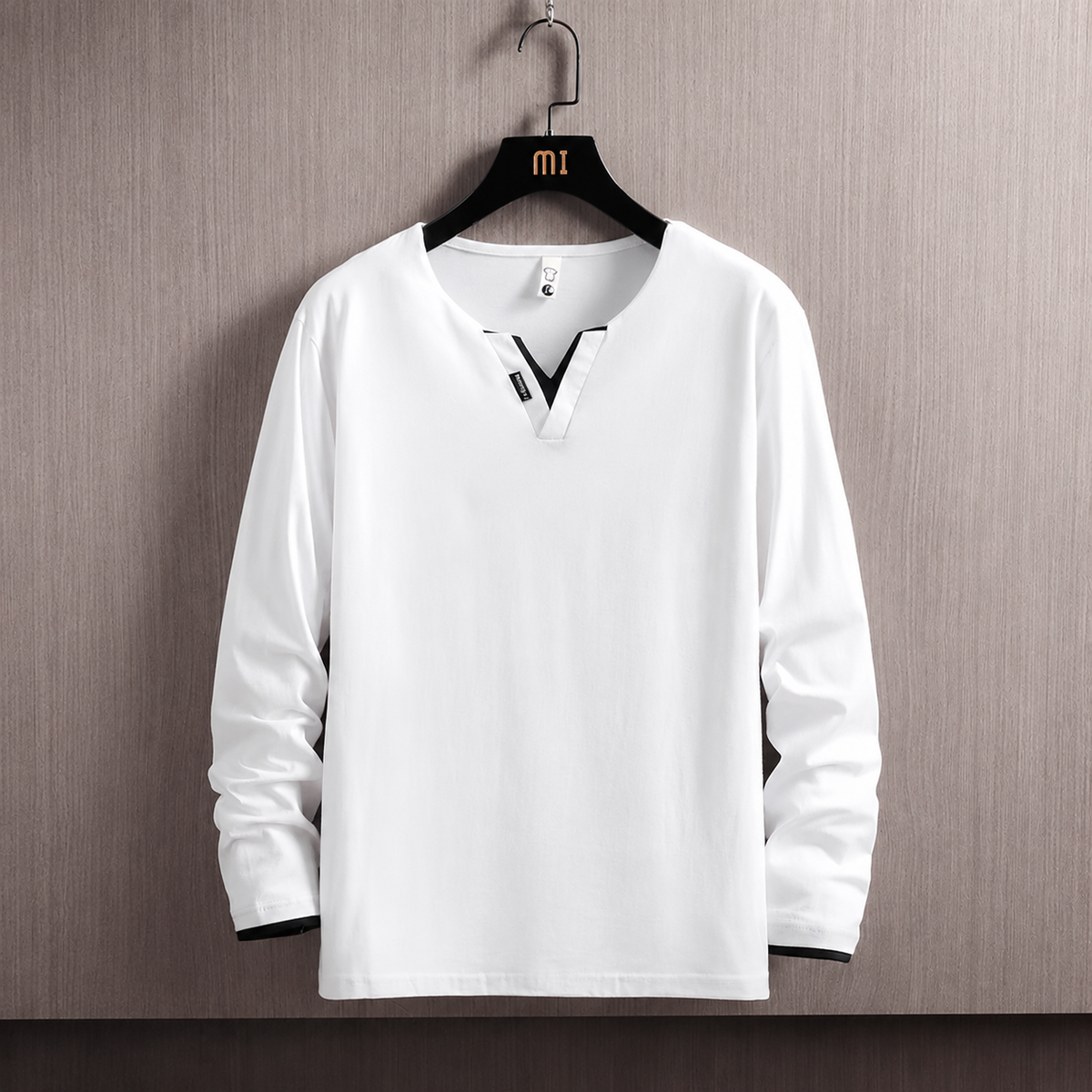 Relaxed Split-Neck Long Sleeve