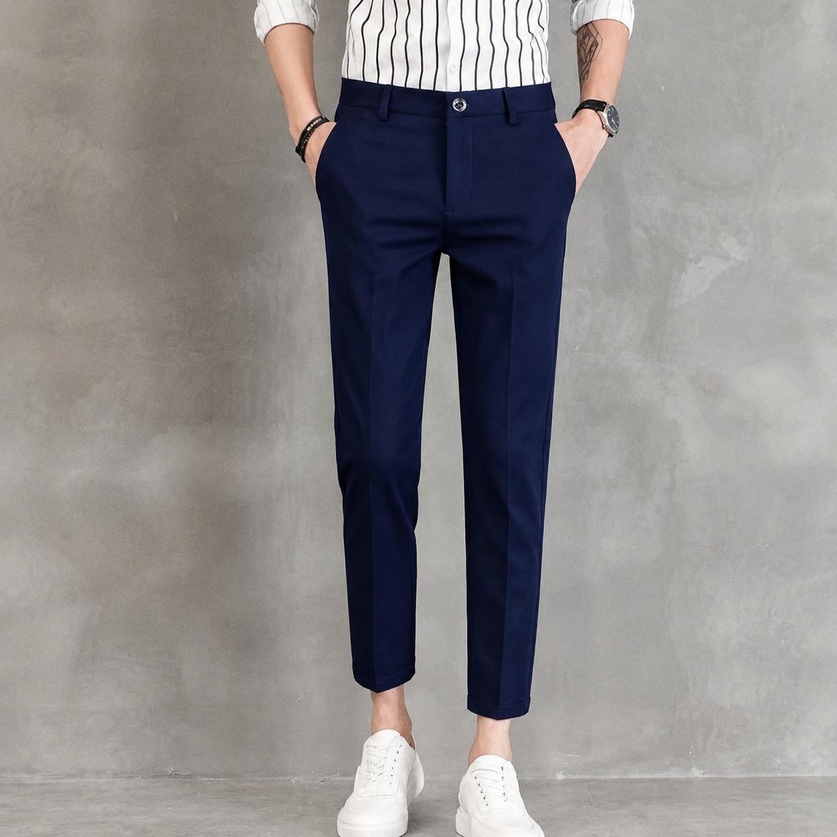 Cropped Tapered Trousers