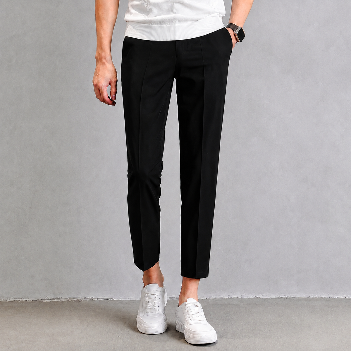 Cropped Tapered Trousers