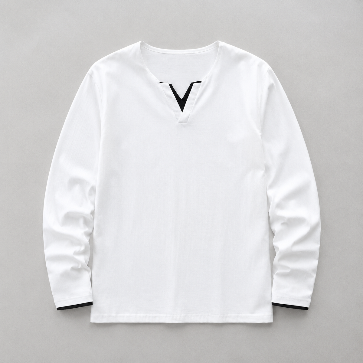 Relaxed Split-Neck Long Sleeve
